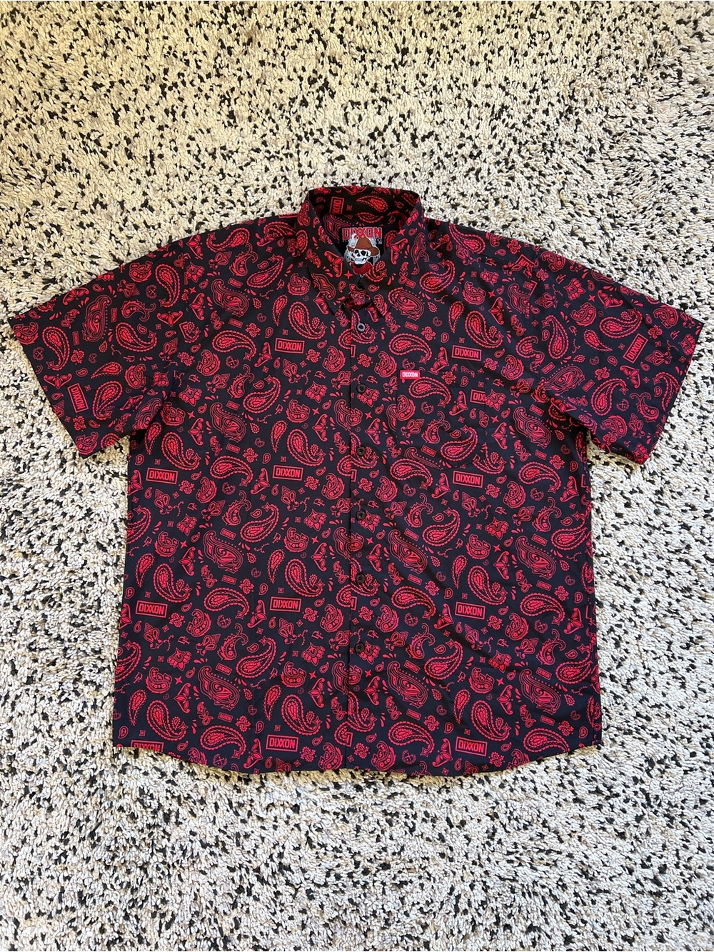 Dixxon Flannel Co Hankie D-LITE Lightweight Short Sleeve Shirt Black Red Men 3XL